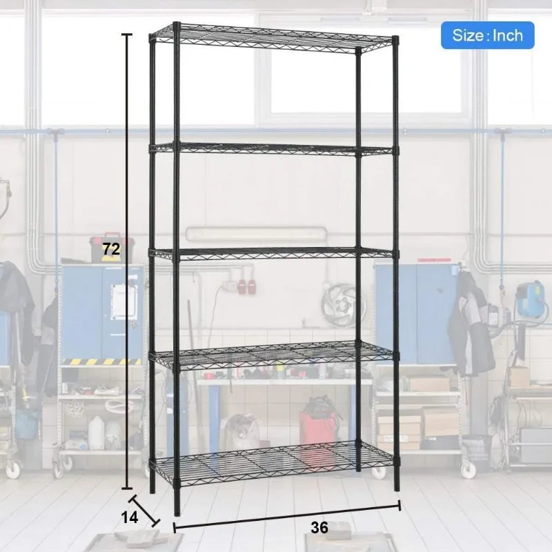 Storage Shelves 2100Lbs Capacity, 6-Shelf on Casters 48" L×18" W×72" H Commercial Wire Shelving Unit