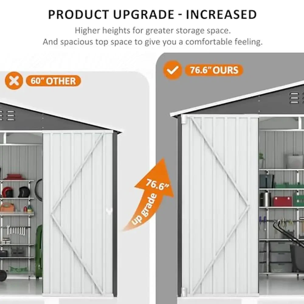 POLAR AURORA Metal Garden Shed 8x12 FT Waterproof Outdoor Storage Shed w/Lockable Door