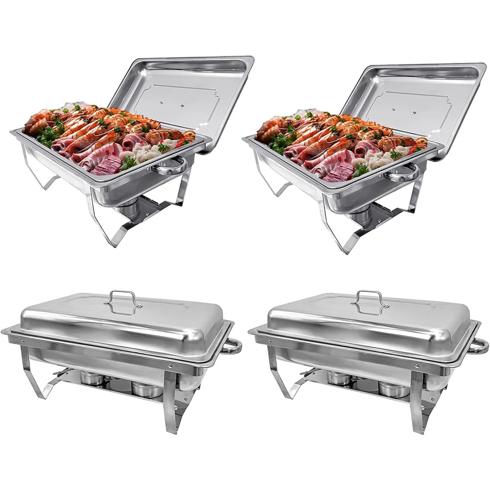 Chafing Dish Buffet Set 8QT Electric Stainless Steel 2/4/6Pack Full Size Pans Food Warmer Chafing