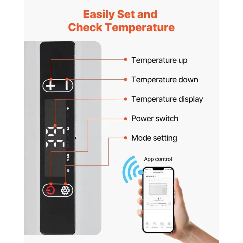VEVOR 12 Volt Car Refrigerator, 42.3QT/40L Car Fridge, Portable Electric Cooler with -4℉~68℉