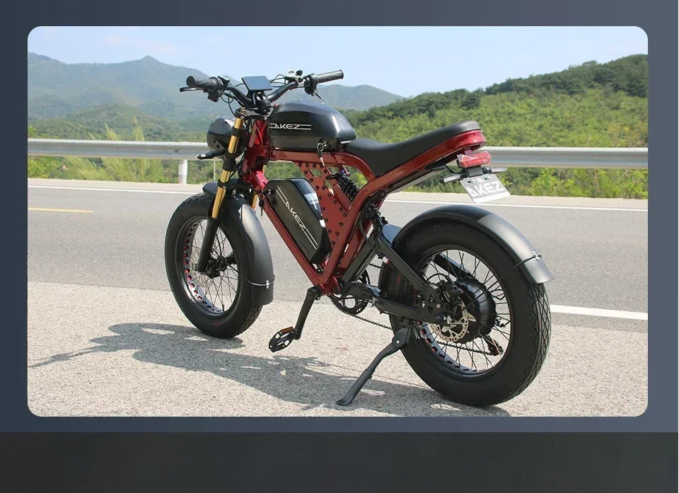 Ebike AKEZ King Kong1500W 48V 41AH dual battery, 20-inch fat tires, hydraulic oil brakes