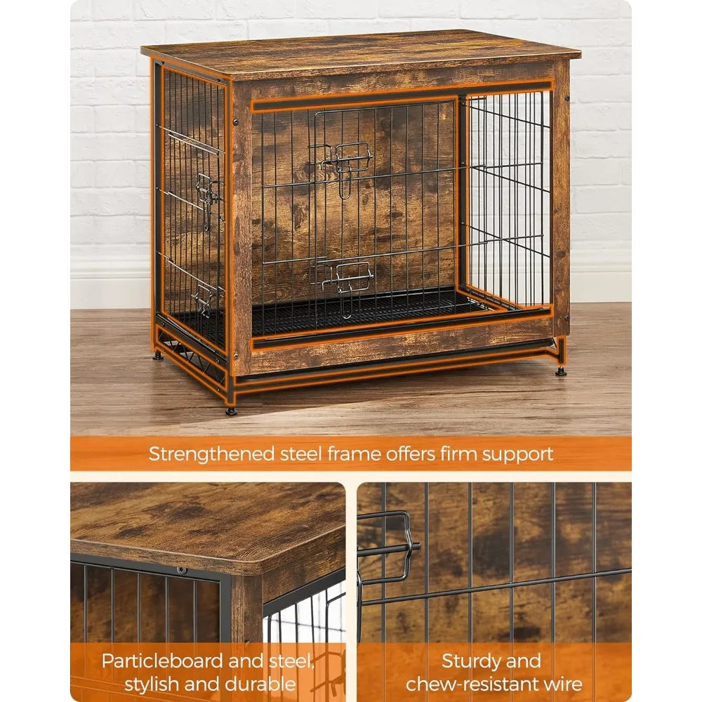 Dog Crate Furniture, Side End Table, Modern Kennel for Dogs Indoor up to 30 lb, Heavy-Duty Dog Cage