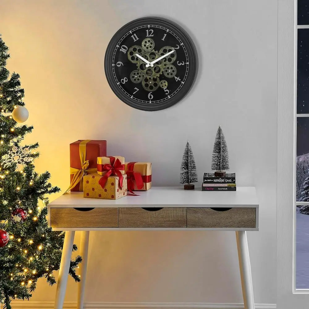 Vintage 15 Steampunk Metal Gear Wall Clock - Rustic Industrial Style