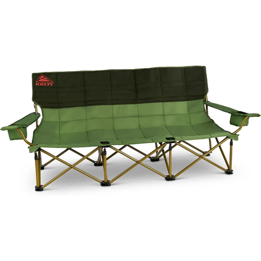3 Person Capacity Camping Chair, Extra Large and Sturdy Bench for Campsites, Soccer Games