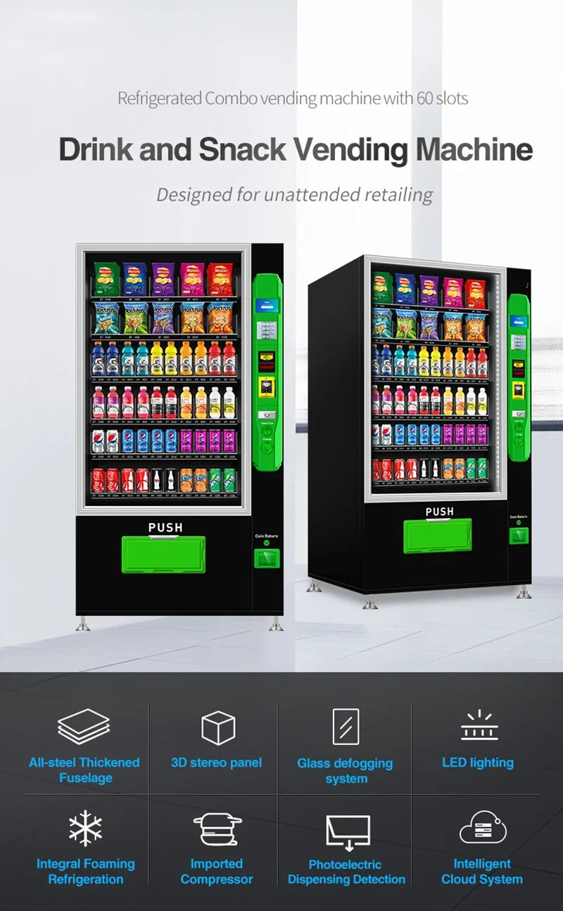 Europe 2024 New Trend Digital Vending Machine for Drinks and Snacks Chips Soda Beer Beverage Vending