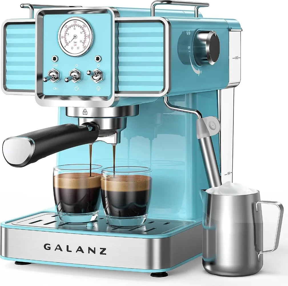 Galanz Retro Espresso Machine with Milk Frother, Professional Cappuccino and Latte Machine