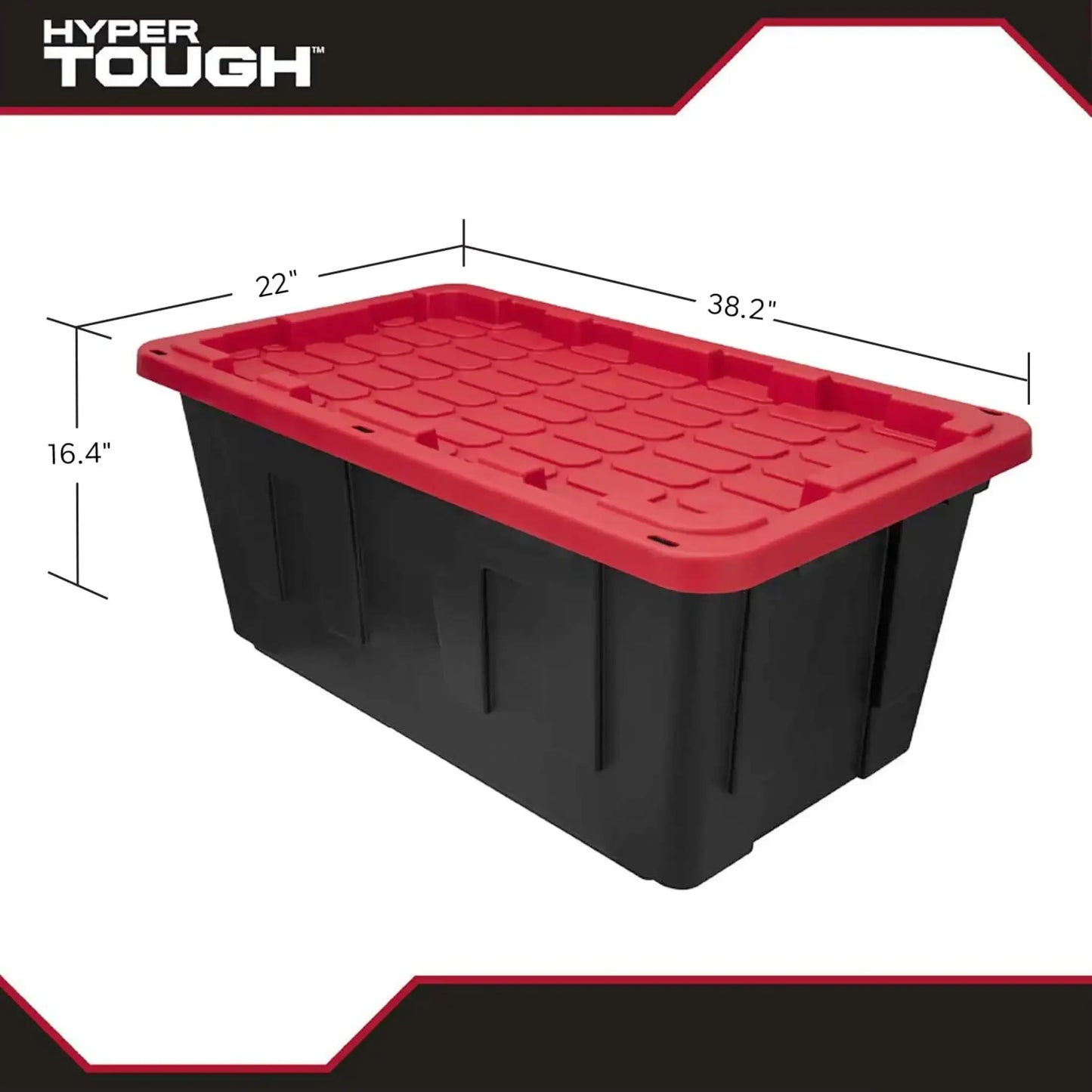 (2 pack) Hyper Tough Extra Large Storage Bin, 40 Gallon Plastic Storage Container with Snap-On Lid