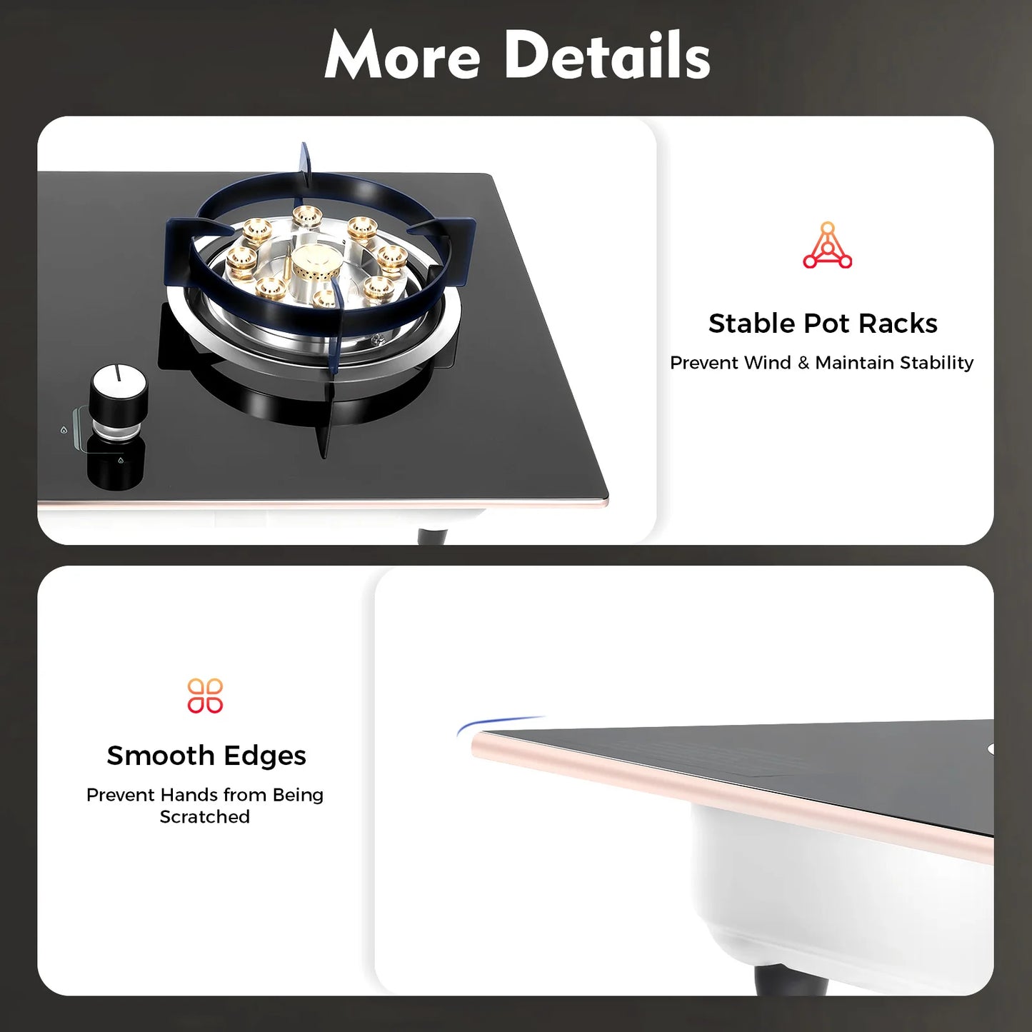 4.2KW+5.2KW Household Double Stove Hob Built in Gas Stove 2 Grade Dual-purpose Burner Natural Gas