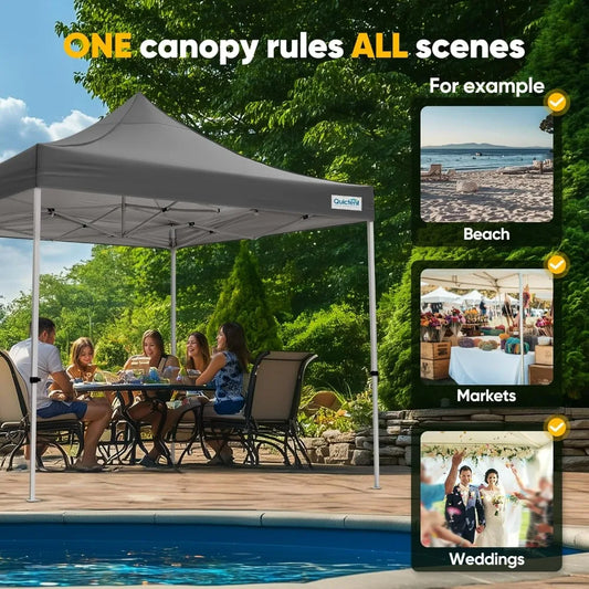 Heavy Duty Pop up Canopy Tent, Commercial Grade Instant Shelter with Wheeled Bag