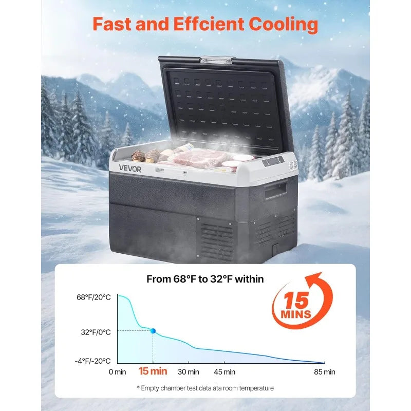 VEVOR 12 Volt Car Refrigerator, 42.3QT/40L Car Fridge, Portable Electric Cooler with -4℉~68℉