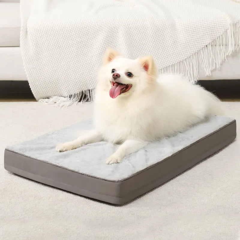 Orthopedic  Bed Dog Crate Bed Waterproof beds for Small Dogs Deluxe Plush Washable  Bed w/Egg Crate