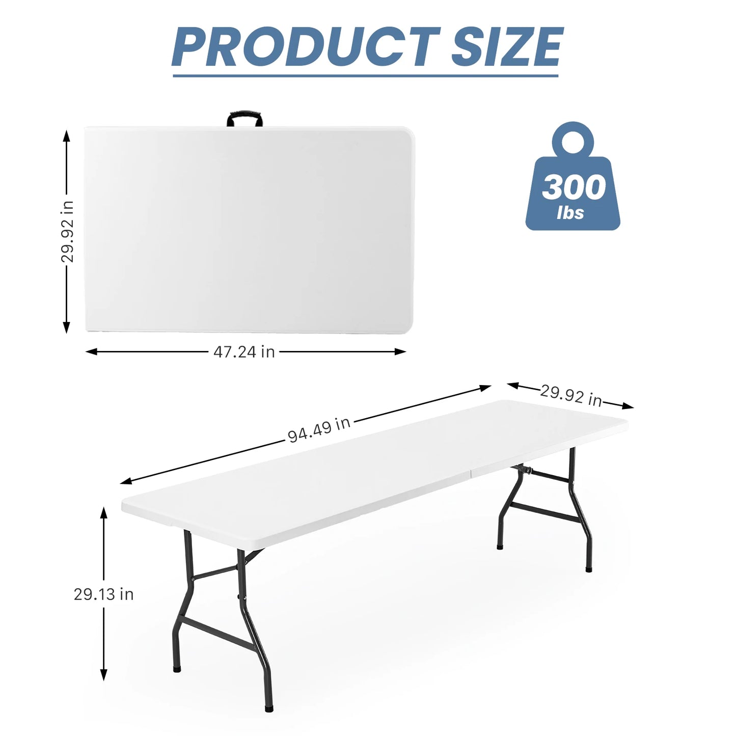 JHK 4/6/8 FT Portable Folding Outdoor Indoor Table Heavy Duty Foldable/ Safety Lock