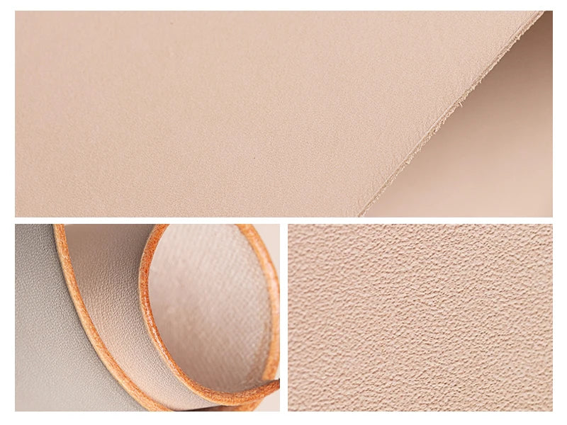 WUTA Full Grain Natural Vegetable Tanned Cowhide DIY Pre-cut Vachetta Leather Genuine Leather Craft