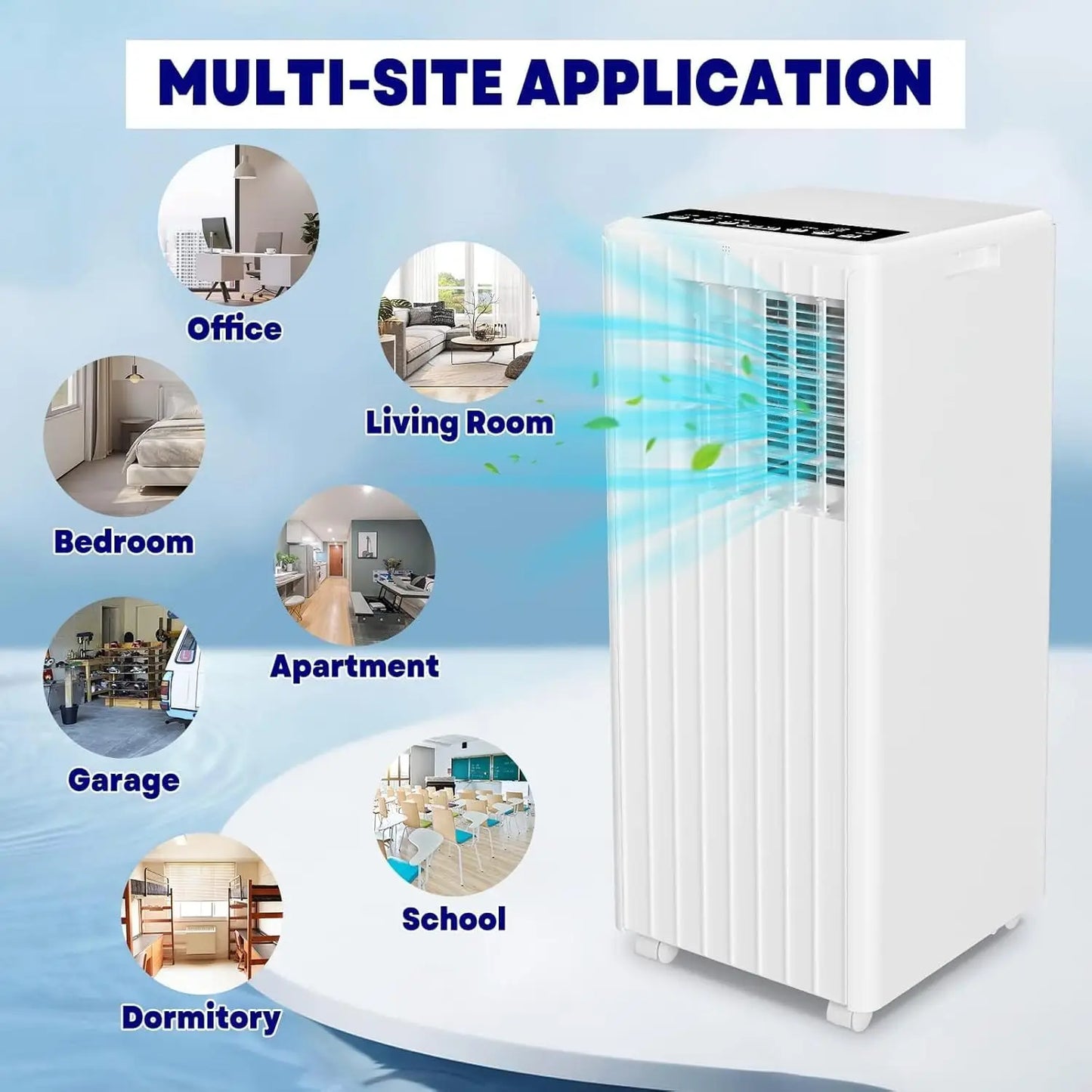 8,000 BTU Portable Air Conditioner, 3-in-1 AC Unit/350 Sq. Ft., Remote Window Kit Included, 115V