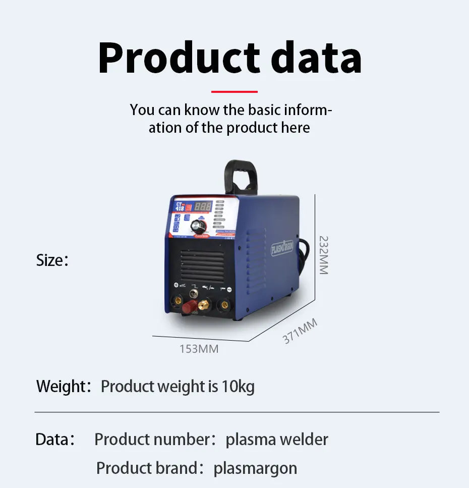 Plasmargon 4 in 1 Welding Machine CT418P TIG/CUT/MMA/PULSE Multifunction Pilot Arc Plasma Cutting