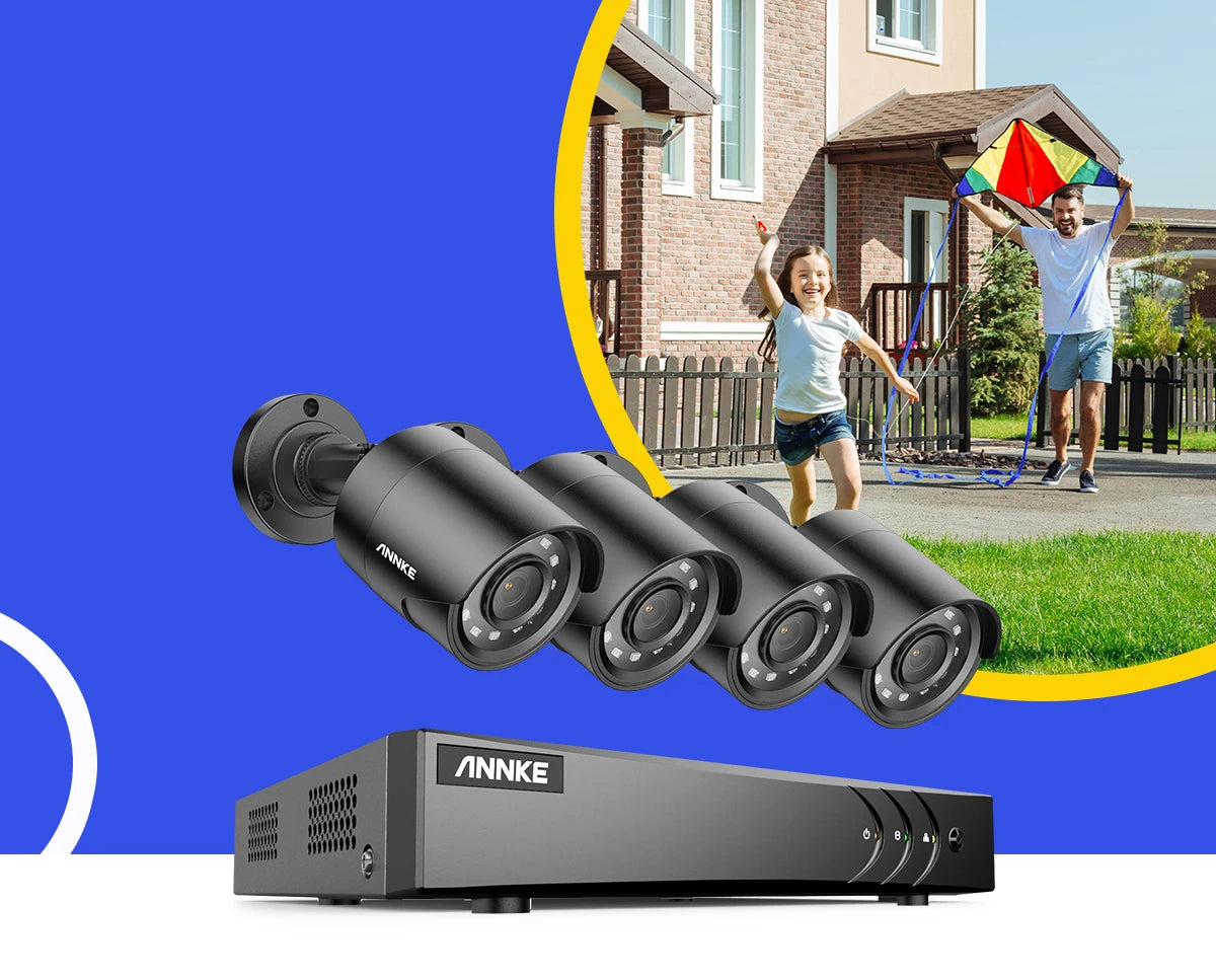 ANNKE 8CH CCTV Camera Video 5MP DVR Smart IR Security Camera Waterproof Night Vision Motion Detection