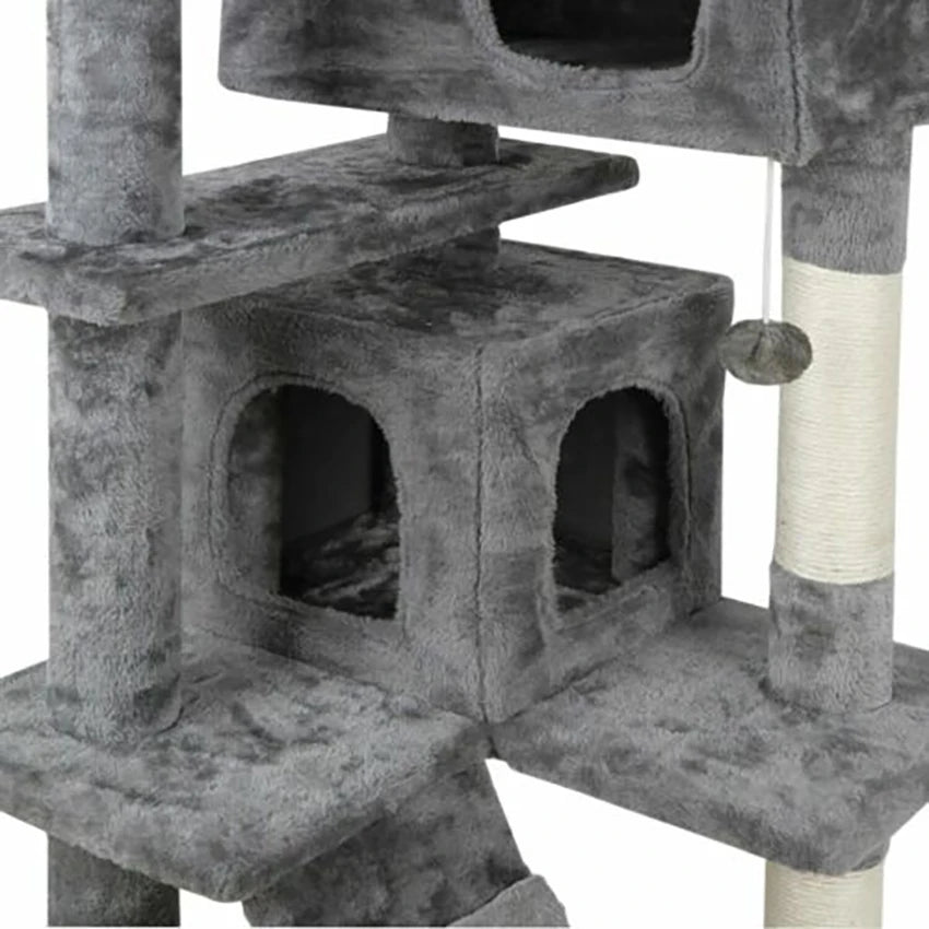 Cat Tree Tower 55" STURDY Activity Center Large Playing House Condo