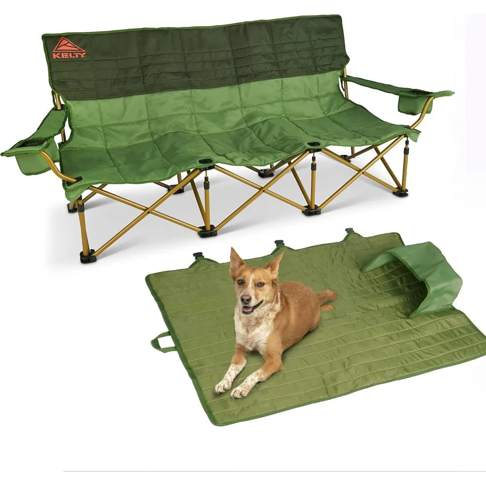 3 Person Capacity Camping Chair, Extra Large and Sturdy Bench for Campsites, Soccer Games