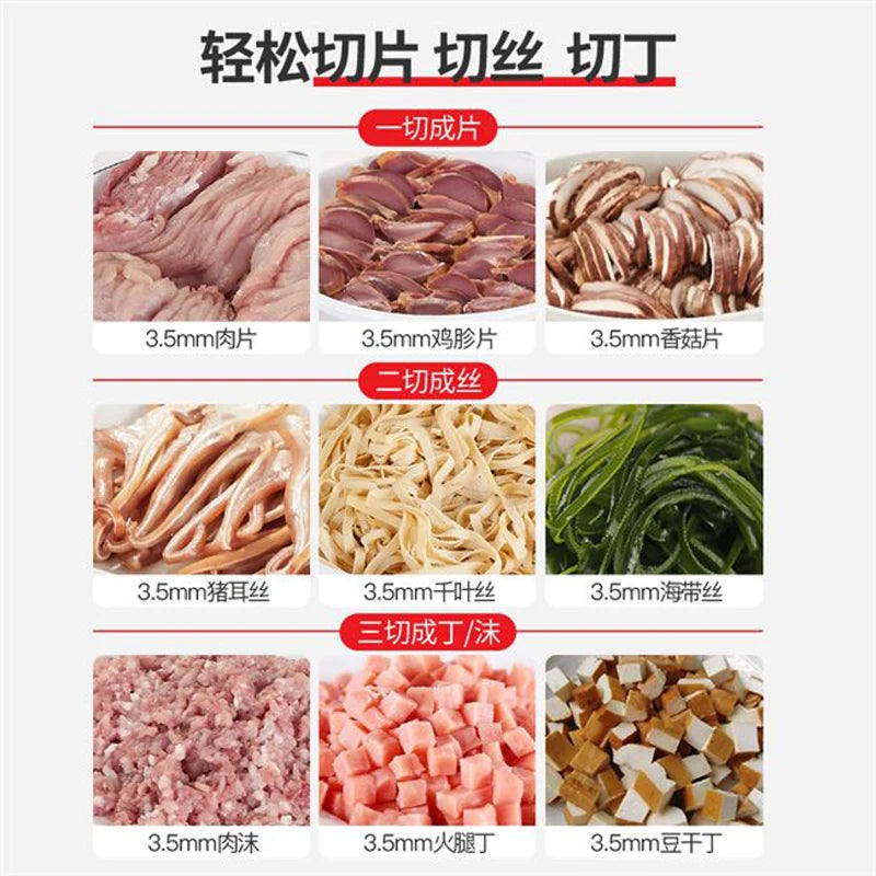 Electric Meat Cutter Machine Automatic Meat Slicer Meat Grinder Slicer Machine Thickness 2.5-20mm