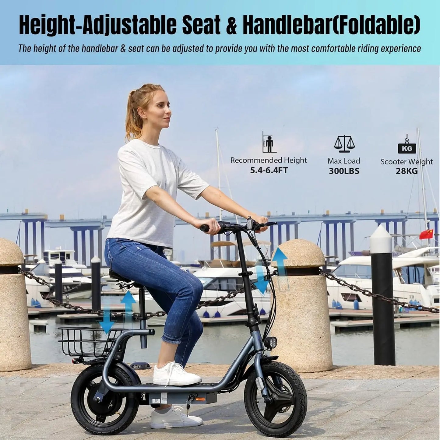 1200W Electric Scooters for Adults 14" Tire, 500Wh Battery, 30Miles Range, 20MPH Top Speed