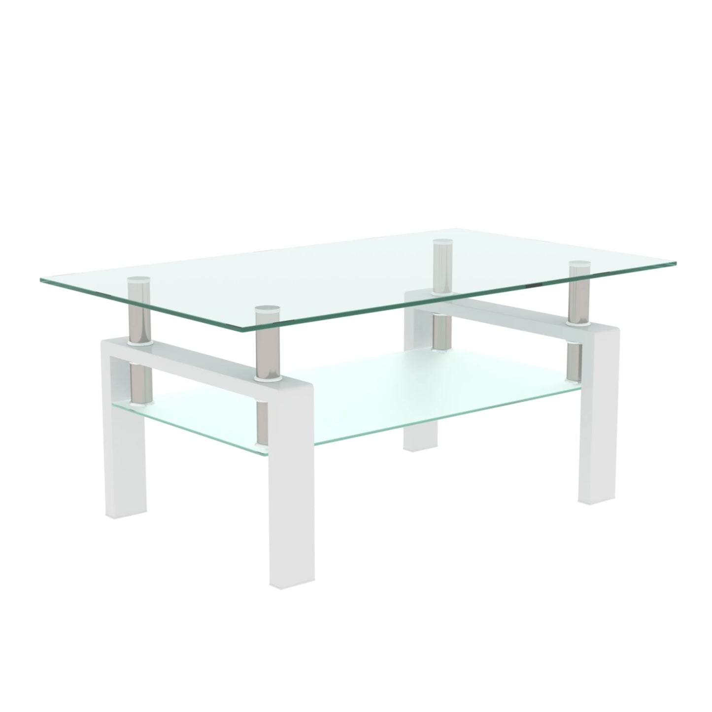 Rectangle Black Glass Coffee Table, Clear Coffee Table, Modern Side Center Tables/Furniture