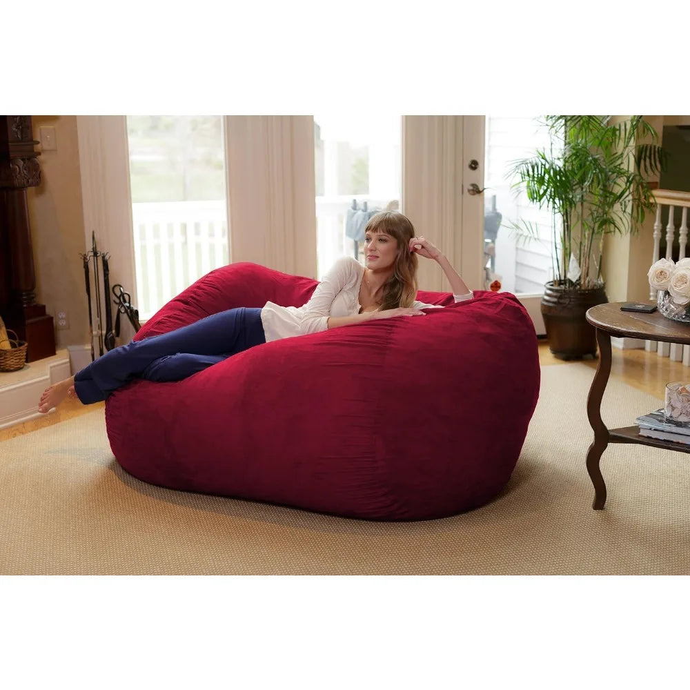 Chill Sack Bean Bag Chair Cinnabar: Huge 6' Memory Foam Furniture Bag and Large Lounger