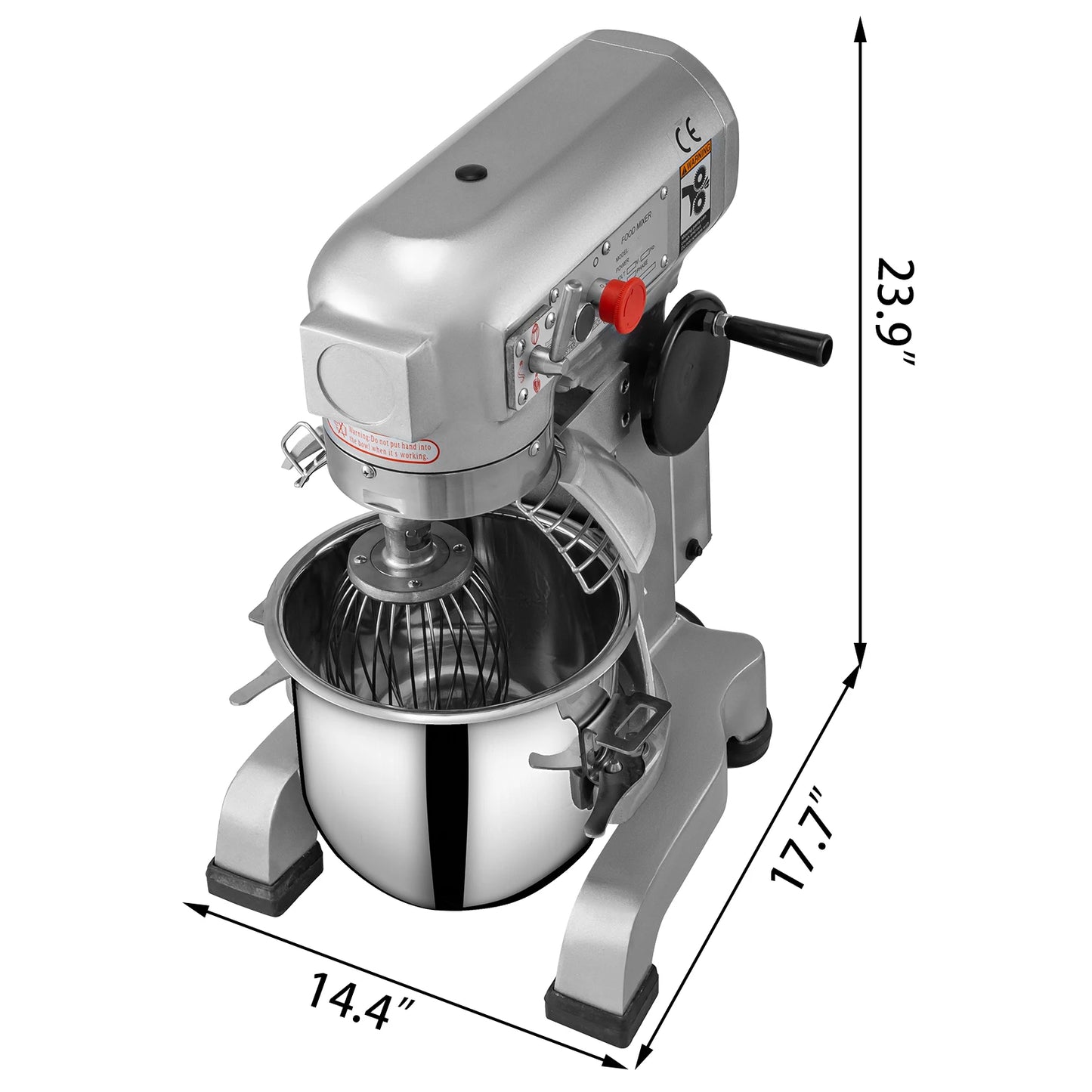 VEVOR Electric Dough Machine 10/15/20/30L Stainless Steel Commercial Mixer Processor Blender