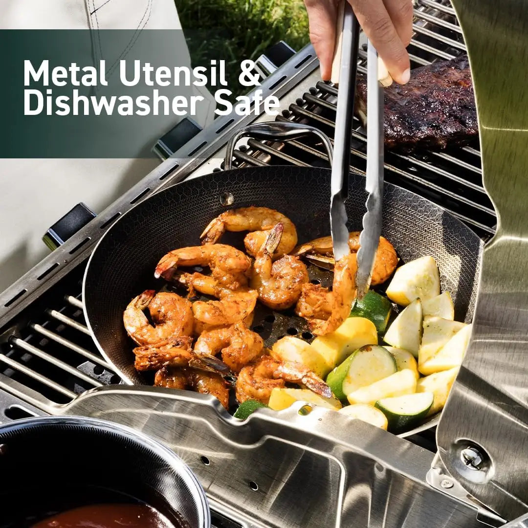 HexClad Hybrid Nonstick BBQ Grill Pan, Heat-Safe to 900 F, Dishwasher Safe