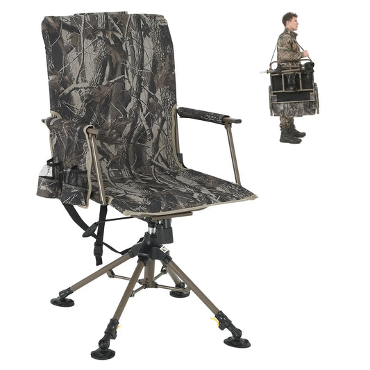 Portable Camouflage Hunting Chair, Folding Lightweight Outdoor Camping Stool/Stainless Steel Frame