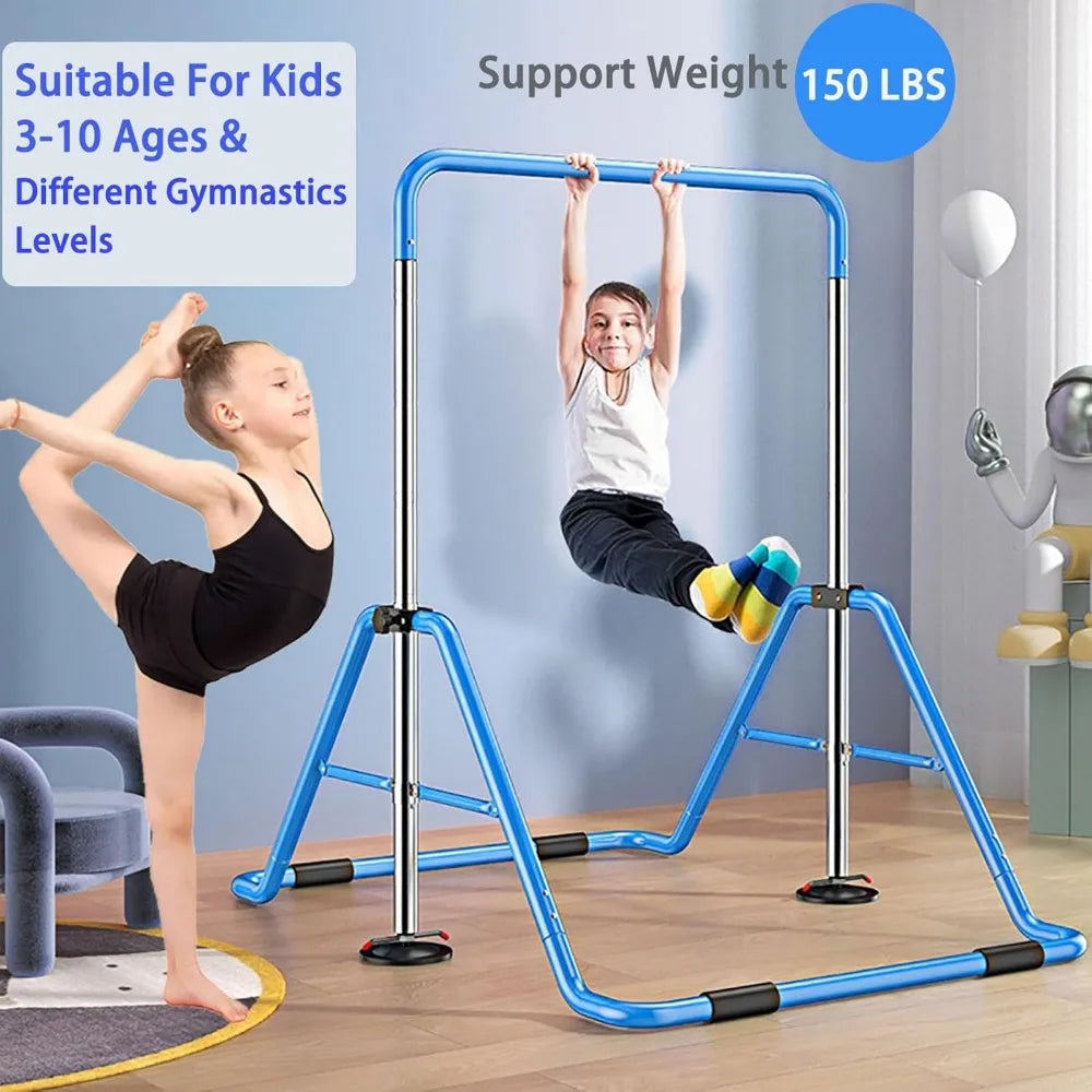 Kids Gymnastics Bar w/ Adjustable Height for 3-7 Years Old