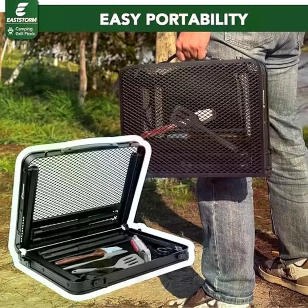 Portable Table W/Mesh Bag Lightweight Sturdy Foldable Adjustable Heights/30kg