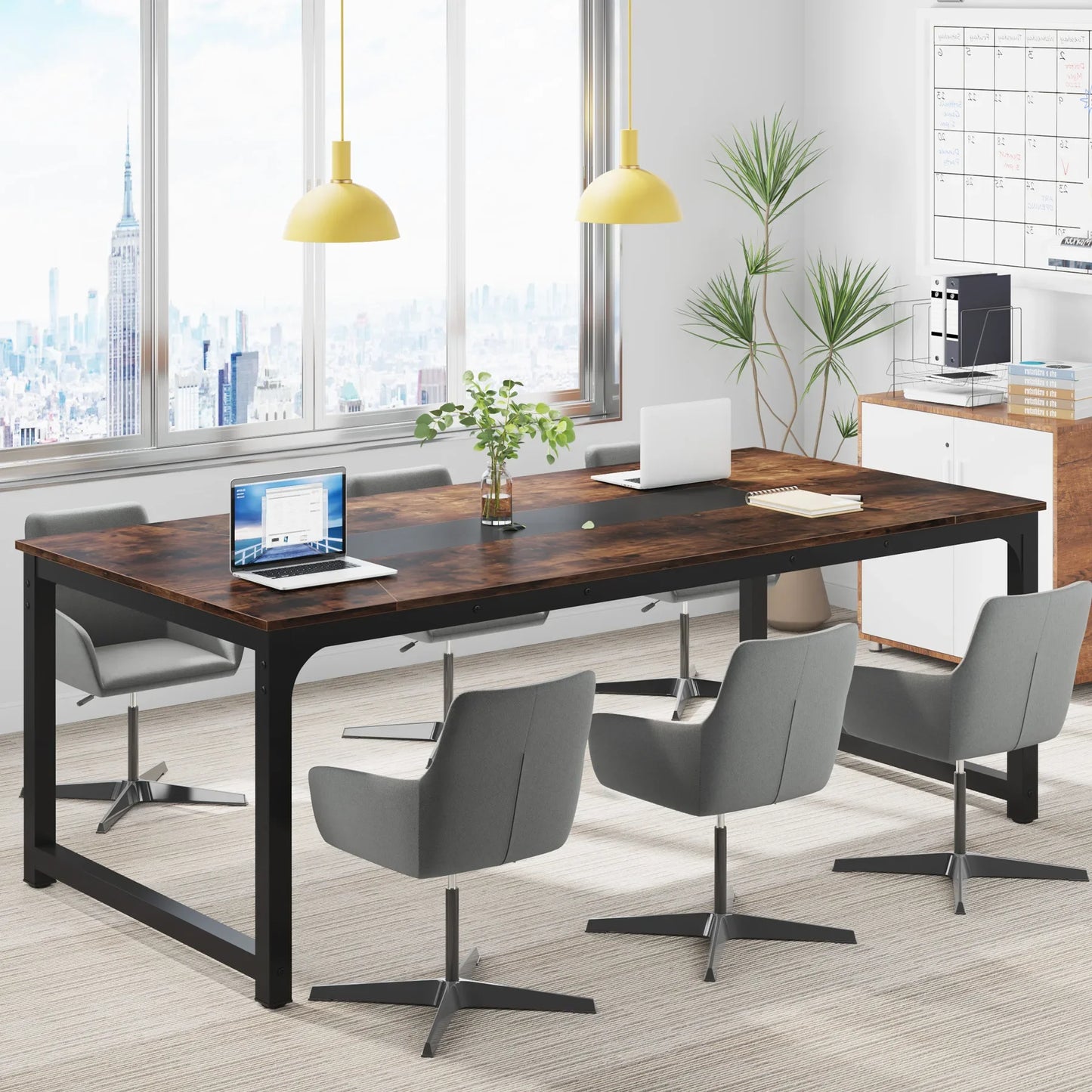 Tribesigns Modern Computer Desk 70.8 inch Large Executive Office Desk Study Writing Desk Workstation