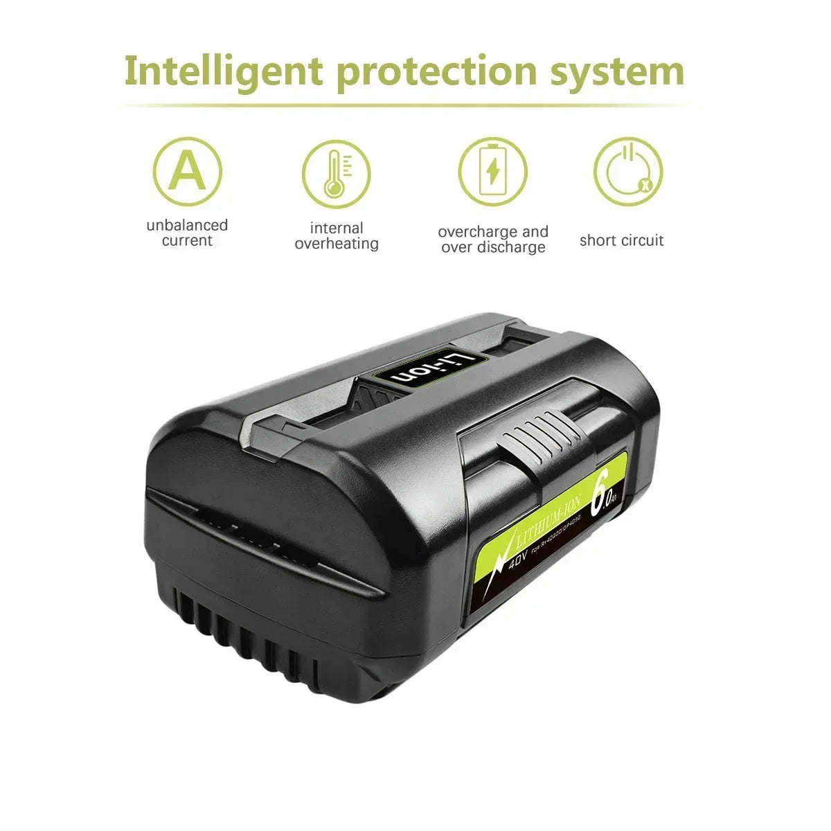 Ryobi OP40401 Battery 40V 6.0Ah Ryobi OP4026 OP4030 OP4050 OP4060A OP40201 OP40301 Batteries