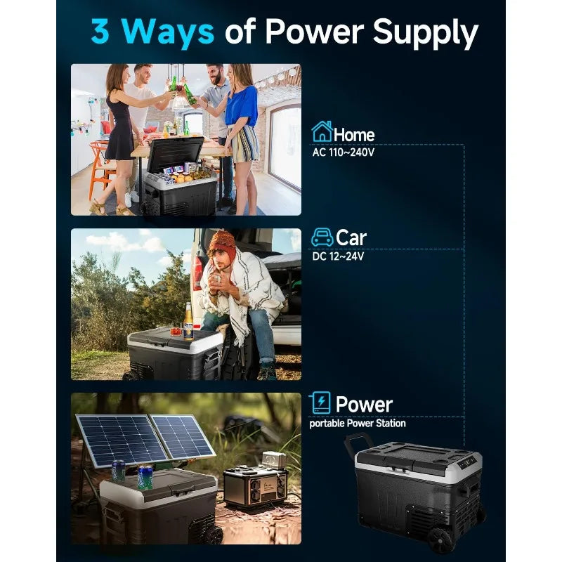 Portable 12V Refrigerator - 37 Quart(35L) Electric Cooler w/12/24V DC&110V AC