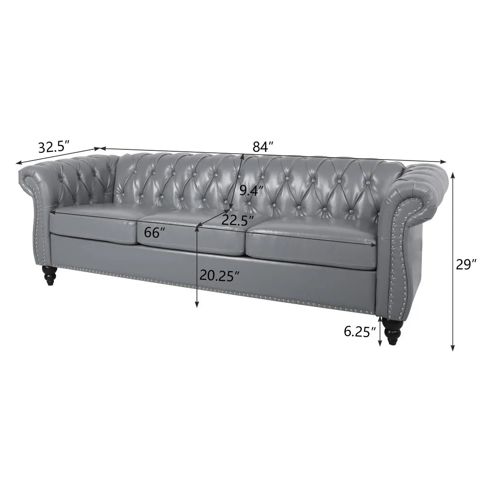 2024 New Large Sofa, Modern 3 Seater Couch Furniture, Sofa Classic Tufted Settee Sofa Tufted Back