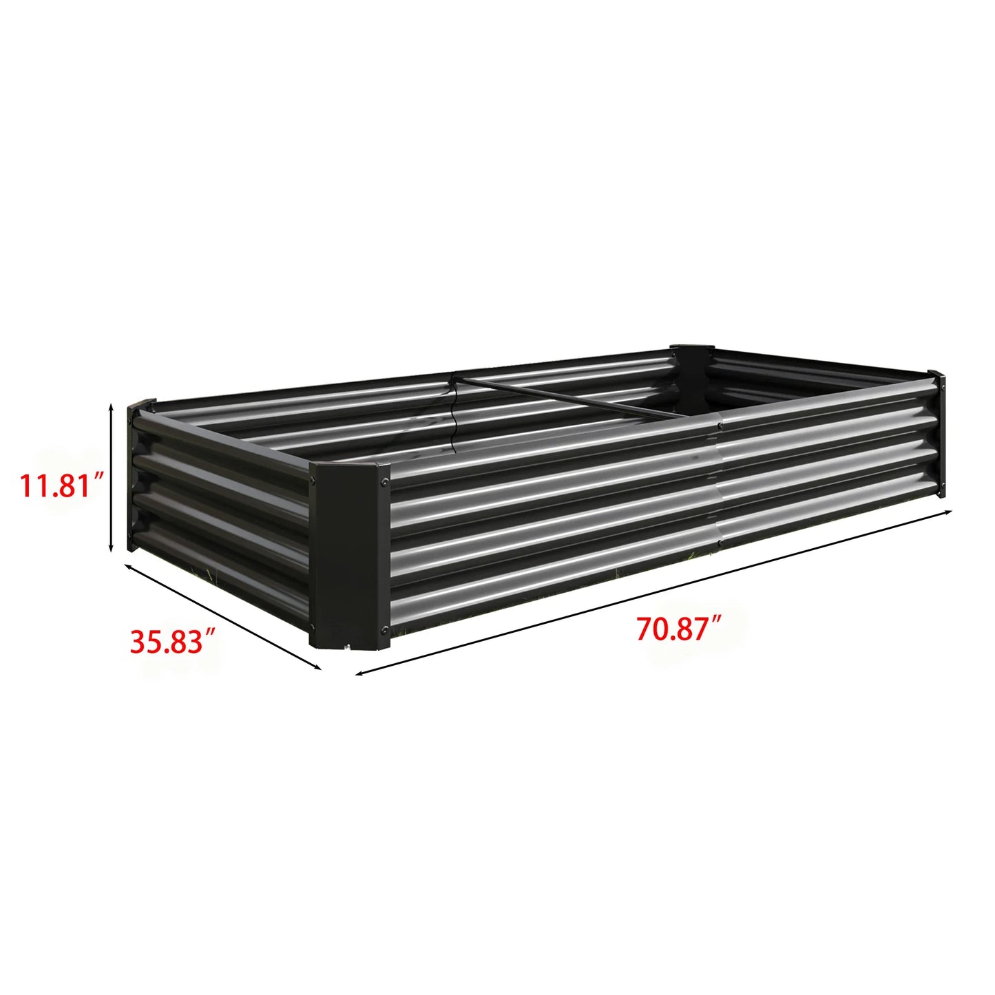 Raised Garden Bed Outdoor, 6×3×1ft , Metal Raised Rectangle Planter Beds - Black