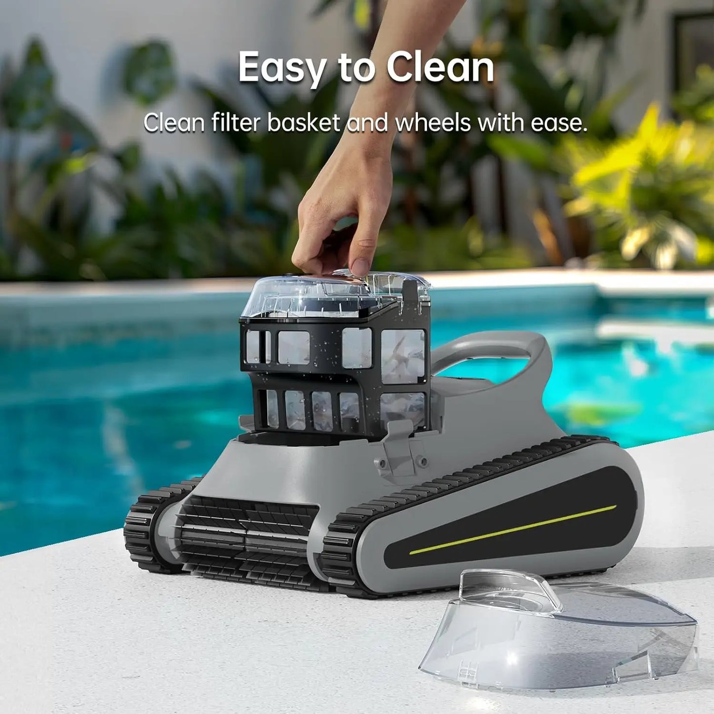 Pool Vacuum Cordless Pool Cleaners/In or Above Ground Pool/Wall Floor Waterline 180W Powerful