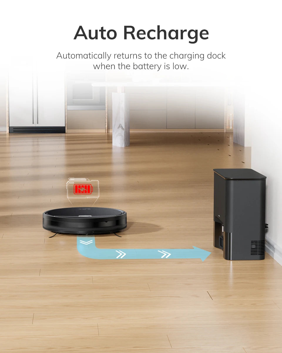 ILIFE V9/V9Pro Robot Vacuum, Self-Emptying, 3000Pa, Gyro Navigation, Schedule, App/Alexa Control