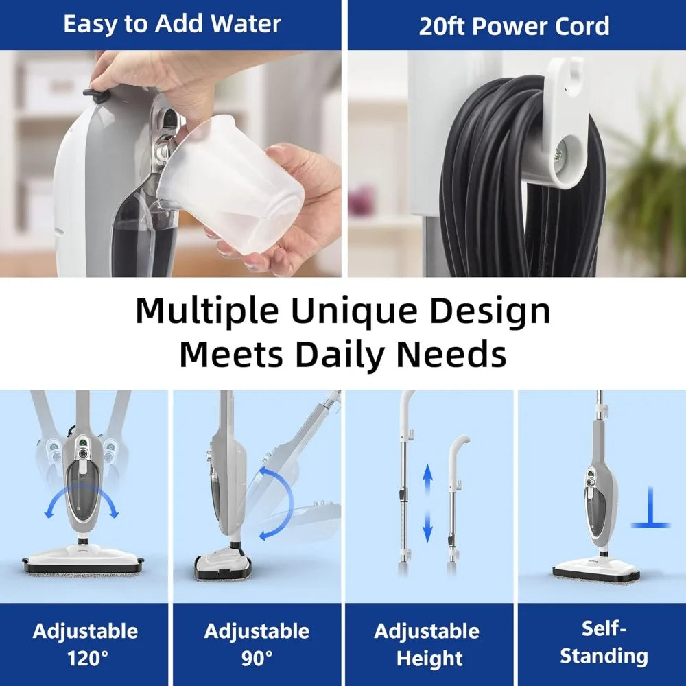 Steam Mop - 10-in-1 Handheld Steam Cleaner Detachable Floor Steamer with 11 Accessories