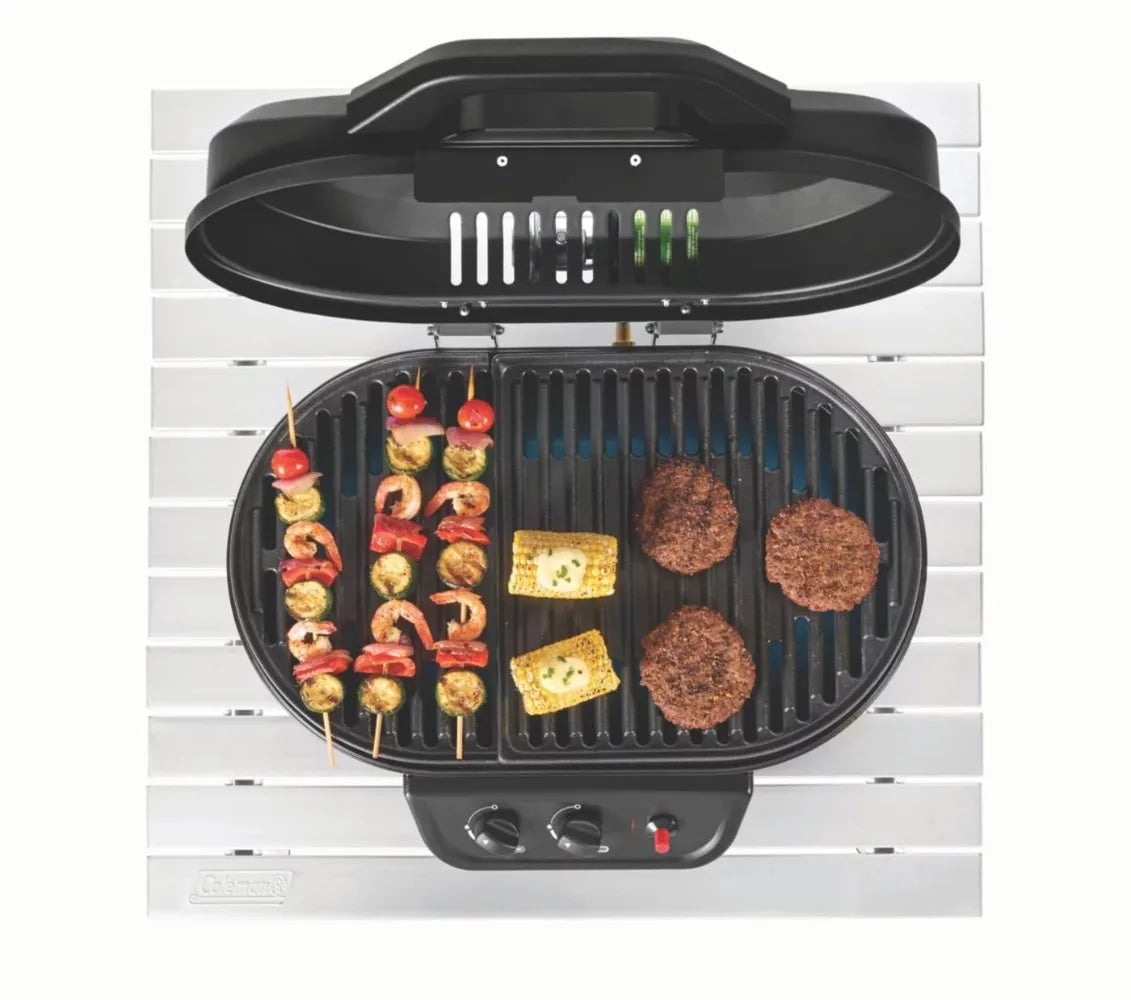 COLEMAN Roadtrip 225 Tabletop 2 Burner Propane Gas Grill Black 2 adjustable burners