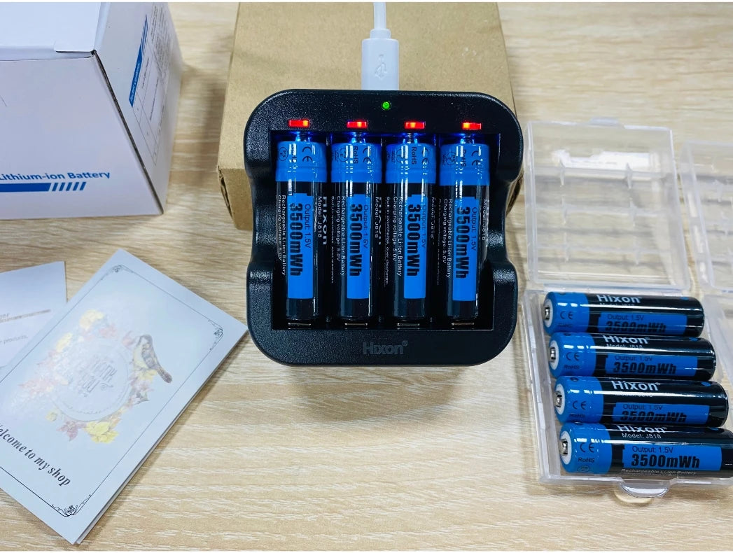 Hixon aa 1.5V Li-ion Rechargeable Battery 3500mWh 1.5V Lithium AA Rechargeable Batteries 1.5v AA