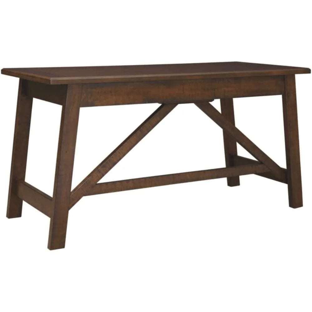 Baldridge Rustic Home Office Desk, Distressed Brown