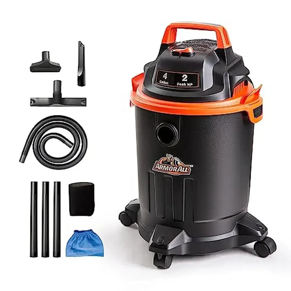 4 Gallon Wet/Dry Shop Vacuum 2.0 HP Nozzles/Lightweight Versatile Cleaning Tool/ Corded Electric