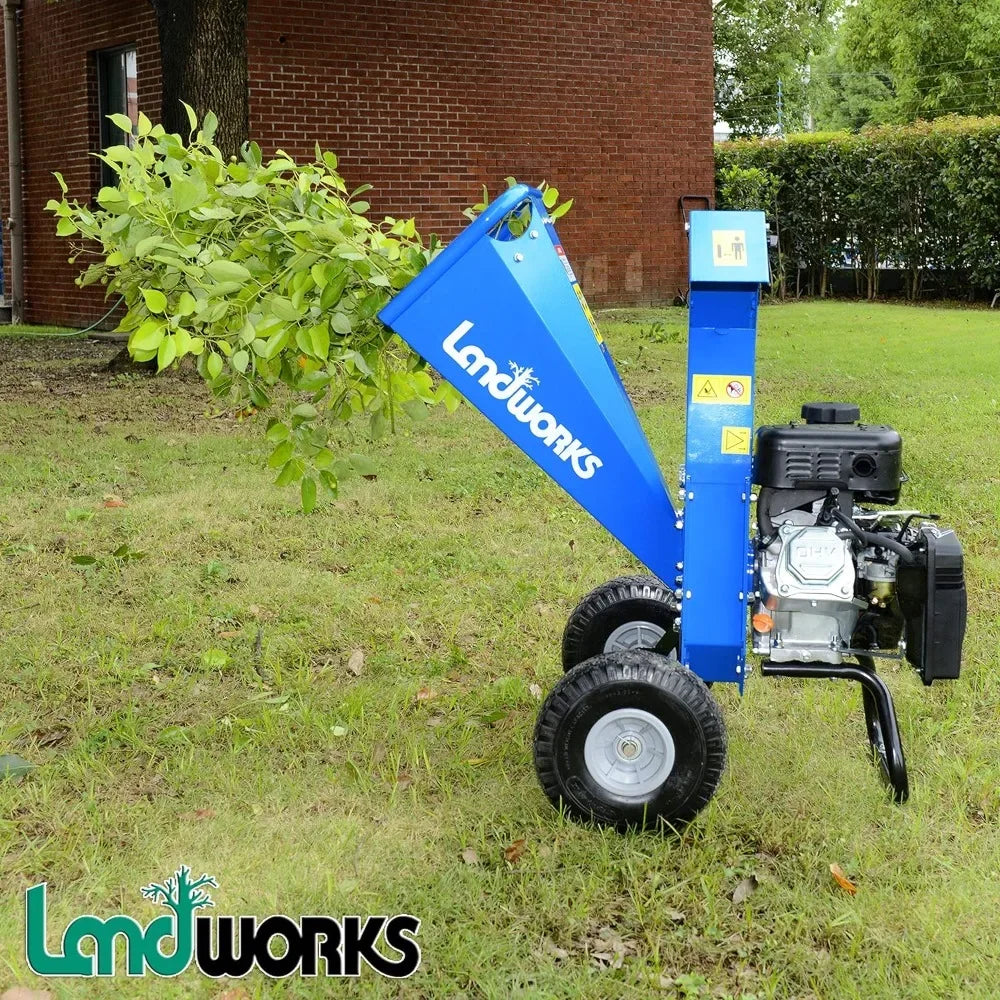 LANDWORKS Mini Wood Chipper Shredder Mulcher Heavy Duty 7HP Compact Design 3" Inch Max Capacity