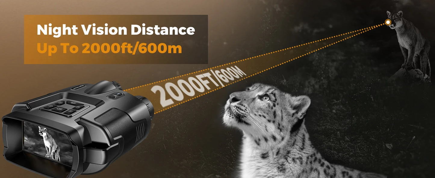 Night Vision Binoculars 4K Infrared 5000mAH Rechargeable 8X Digital Zoom 600 Meters Darkness Goggles
