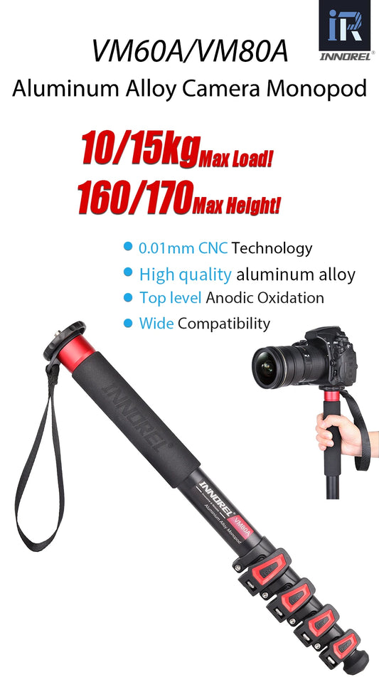 INNOREL VM60A/VM80A Aluminum Alloy Camera Monopod 170cm Video Stand for Canon Nikon GoPro DSLR