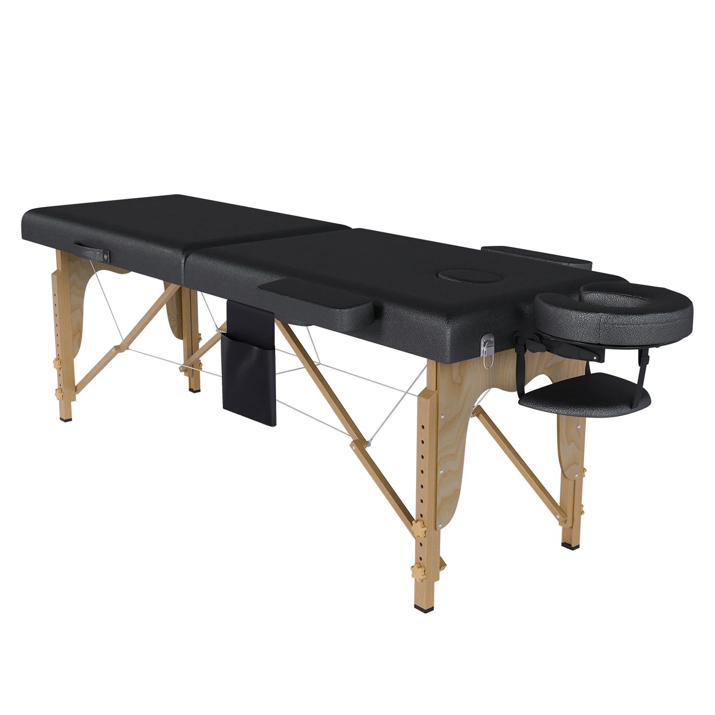 Massage Bed, Height-Adjustable Therapy Bed, Dedicated for Beauty Care, with Carrying Bag, Black