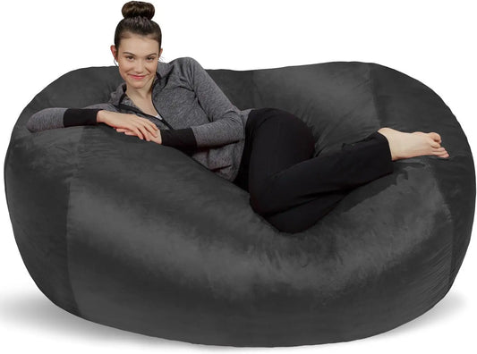 Bag Lounger - Plush Bean Bag Sofa/Soft Microsuede - XL Memory Foam Stuffed Lounger Chairs for Kids