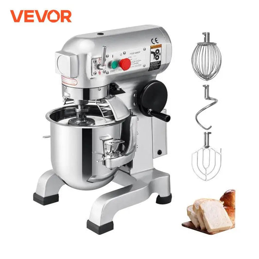 VEVOR Electric Dough Machine 10/15/20/30L Stainless Steel Commercial Mixer Processor Blender