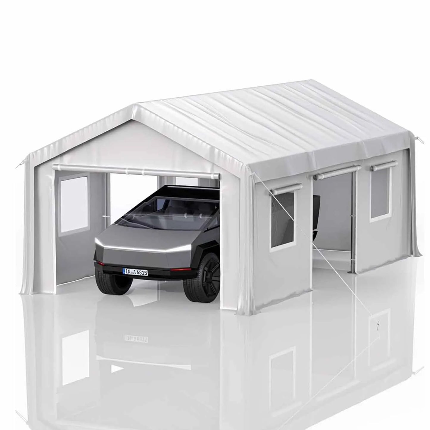 10x20 Ft Portable Garage with 180G Side Walls Front & Rear Doors Heavy Duty Waterproof Tarp Storage
